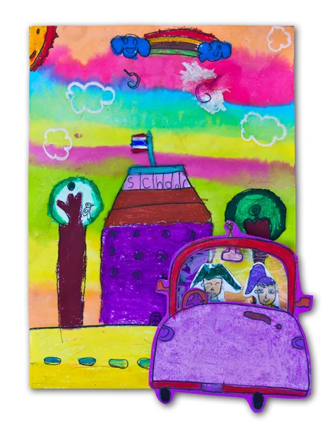 Schilderij van acht jaar oud kind — Stockfoto