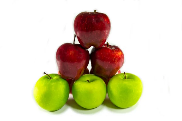 Red and green apple isolated — Stock Photo, Image