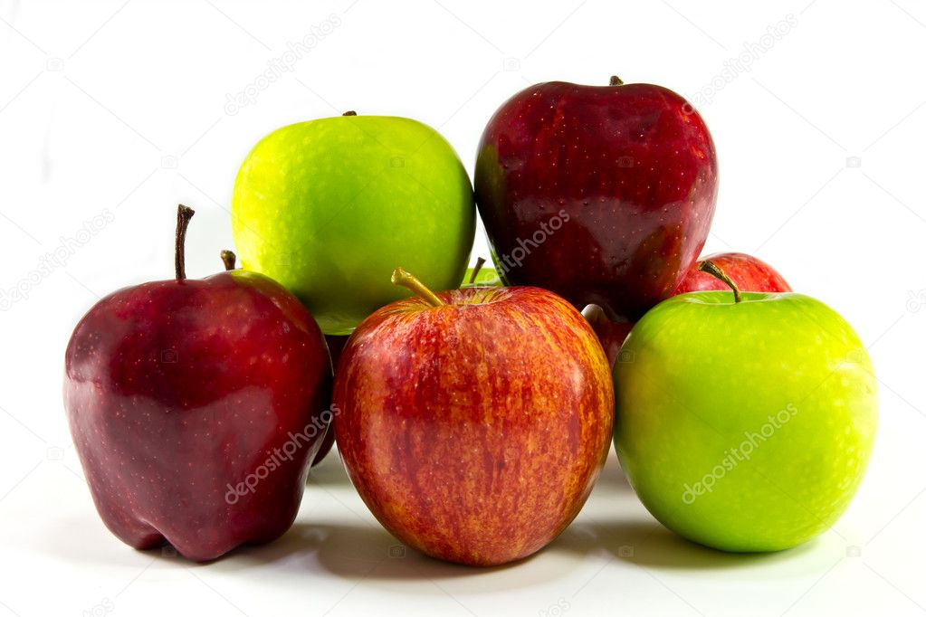 Difference kind apple isolated