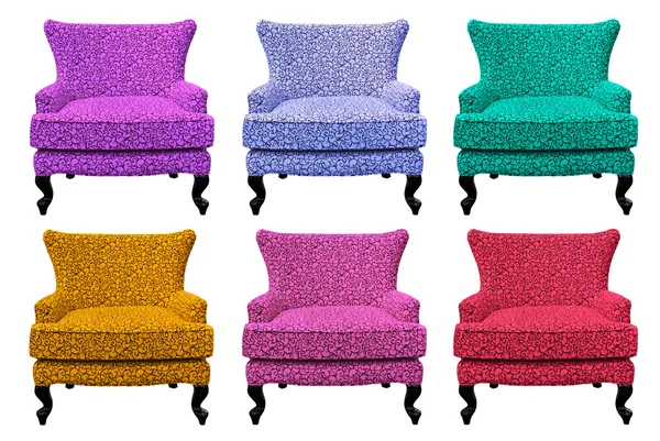 Multicolor set of sofa isolated — Stock Photo, Image