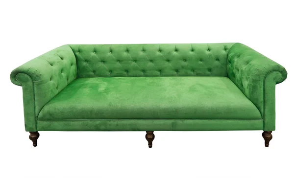 Yeşil kanepe izole — Stok fotoğraf