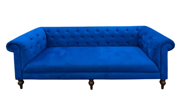 孤立的蓝色沙发 — 图库照片