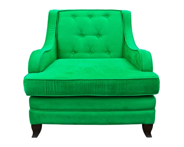 Yeşil kanepe izole — Stok fotoğraf