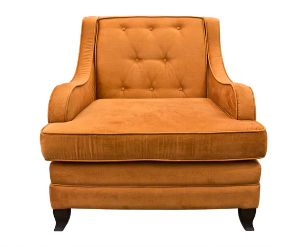 Bruin sofa geïsoleerd — Stockfoto
