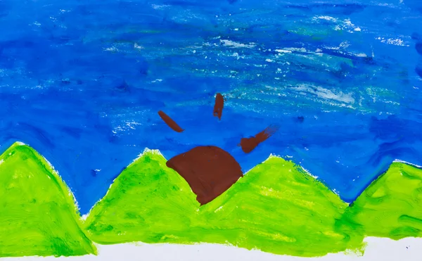 Pintura de niño de ocho años —  Fotos de Stock