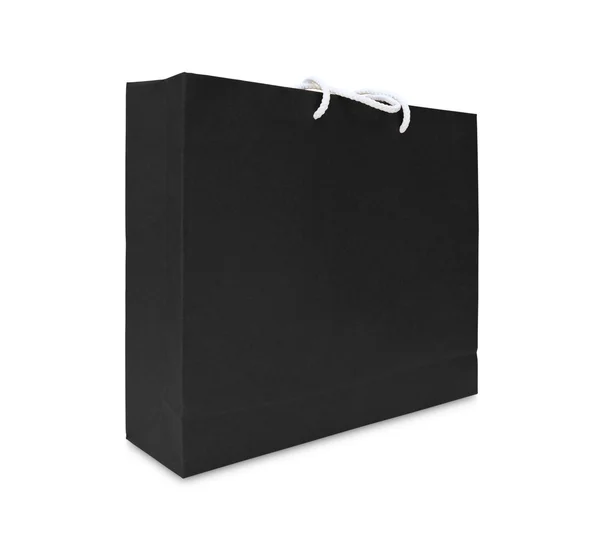 Bolsa de compras de papel negro aislada —  Fotos de Stock