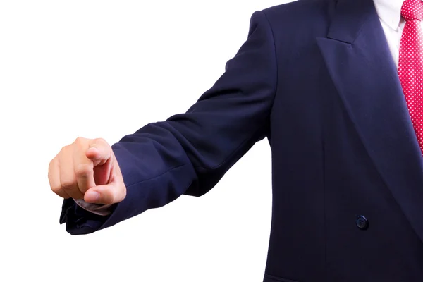 Business man hand pointing finger — Stock Photo, Image