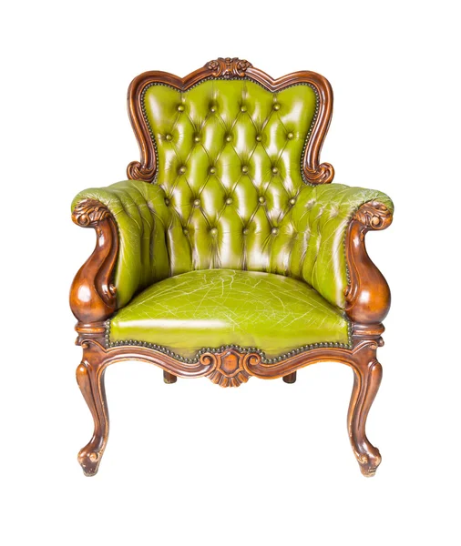 Luxury green leather armchair — Stock Photo, Image