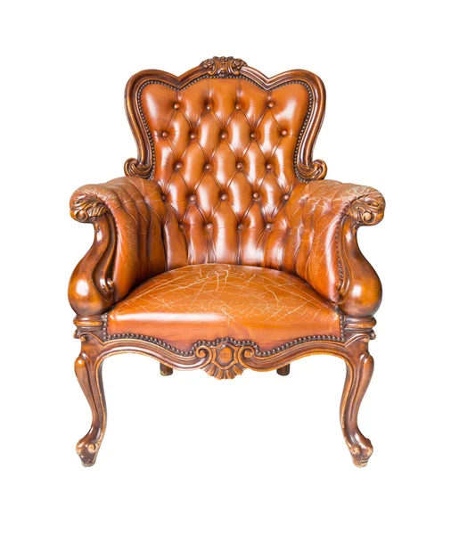 Luxury brown leather armchair — Stock Photo, Image