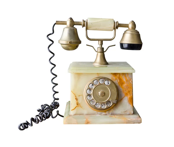 Vintage telefon z mramoru, samostatný — Stock fotografie