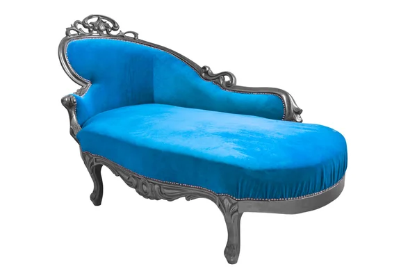 Lyx blå soffa isolerade — Stockfoto