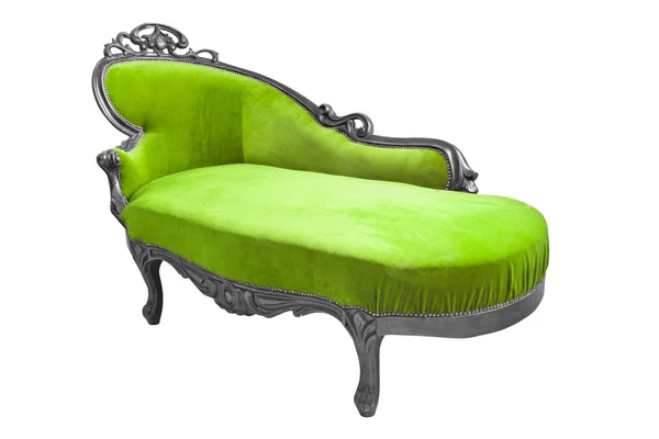 Luxusní zelená pohovka izolované — Stock fotografie