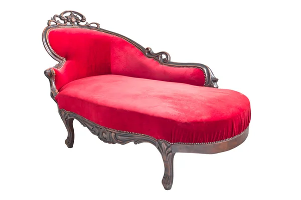 Luxo sofá vermelho isolado — Fotografia de Stock