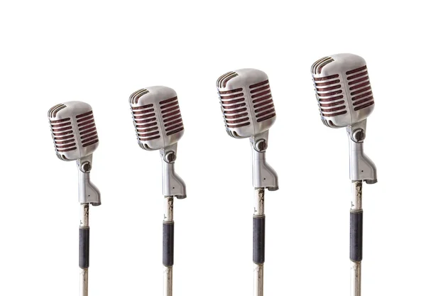 Microphone vintage isolé sur fond blanc — Photo