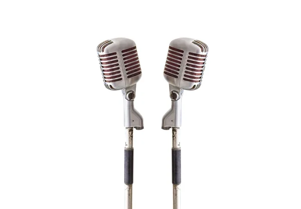 Vintage microphone isolated on white background — Stock Photo, Image
