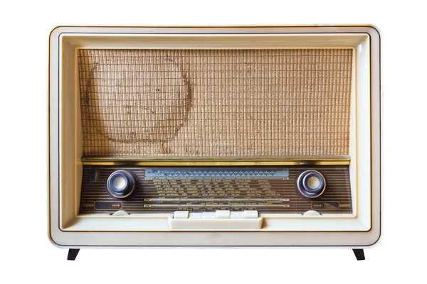 Винтажное радио изолированы на белом фоне — стоковое фото