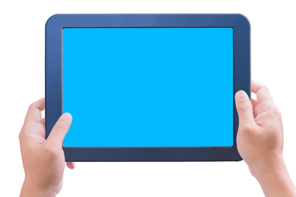 Ruka držící pc touchpad, samostatný — Stock fotografie