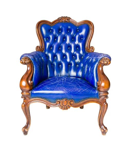 Luxury blue leather armchair — Stock Photo, Image