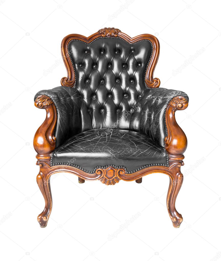 Luxury black leather armchair