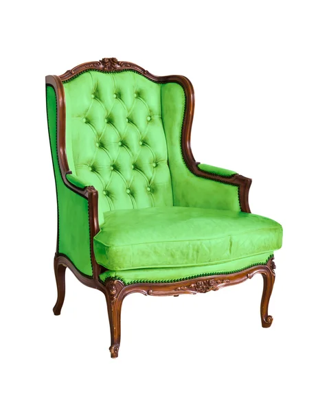 Vintage Luxe fauteuil geïsoleerd met uitknippad — Stockfoto