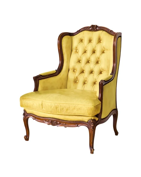 Vintage luxury armchair isolated with clipping path — Stock Photo, Image