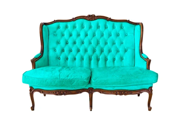 Vintage luxe sofa geïsoleerd met uitknippad — Stockfoto