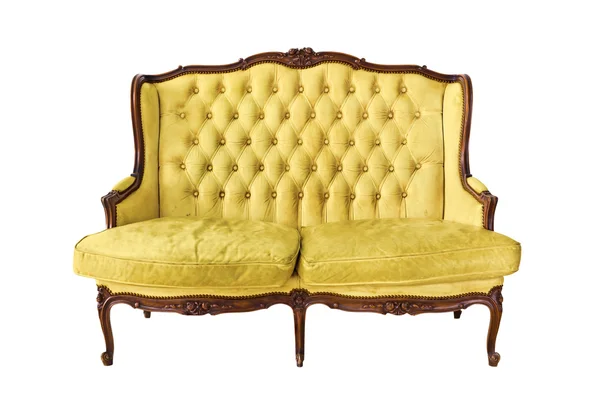 Vintage lyxiga soffa isolerade med urklippsbana — Stockfoto