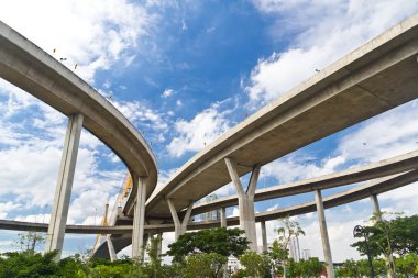 Bhumibol Bridge'de samut prakarn bangkok, Tayland