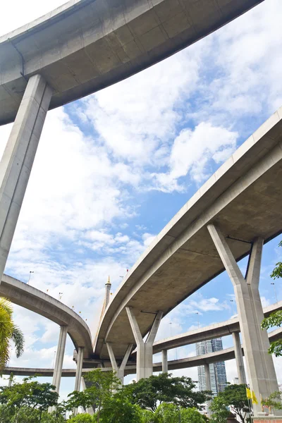 stock image Bhumibol bridge in Samut Prakarn Bangkok, Thailand