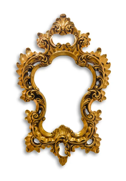 Frame of golden isolated with clipping path — Stock Photo, Image
