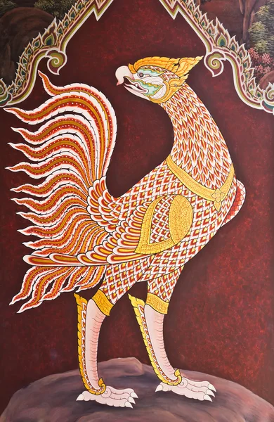 Traditional thai style painting on temple wall — Stock Photo, Image