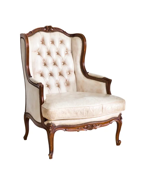 Fotel starodawny luksus na białym tle ze ścieżką przycinającą — Zdjęcie stockowe