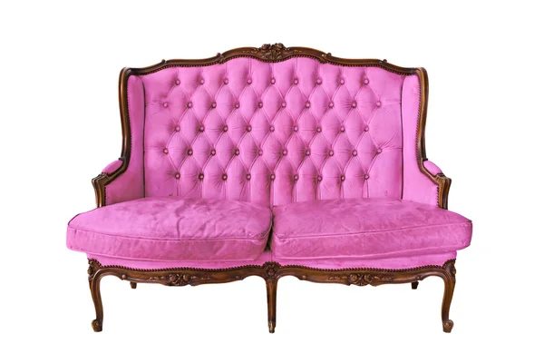 Vintage luxe sofa geïsoleerd met uitknippad — Stockfoto
