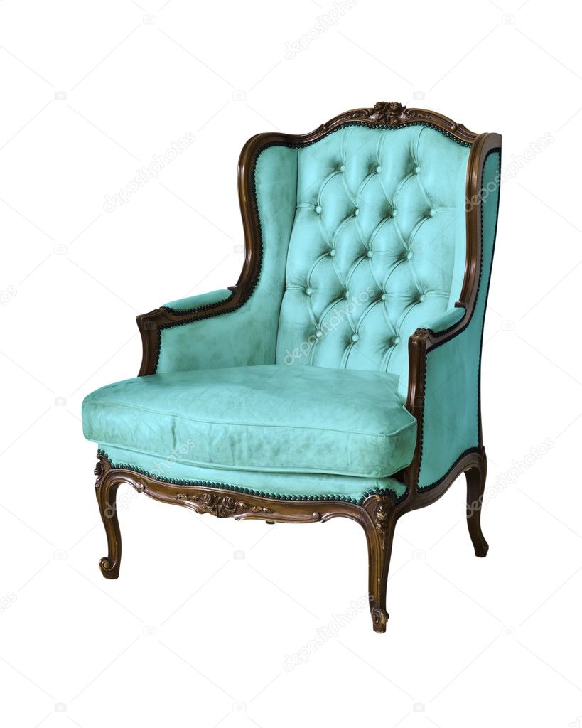 Vintage luxury armchair isolated with clipping path