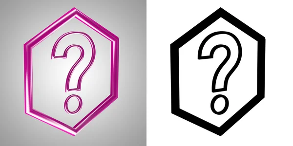 3D-Icon Question, side-view. — Stock Photo, Image