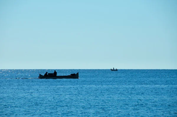 Merinäköala ja kalastajat veneessä — kuvapankkivalokuva