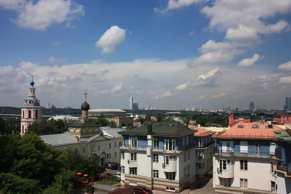 Moscow. Panorama of the city. The residential complex and monastery St. Andrew. — Stock Photo, Image