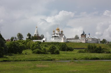 Luzhetsky monastery. Russia, Moscow region, Mozhaisk. Panorama. clipart