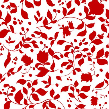 Seamless floral pattern. Background with flowers and leaves clipart