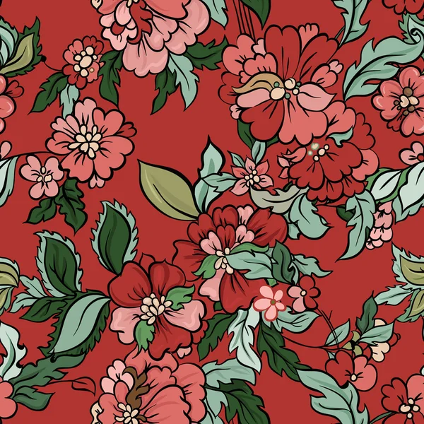 Vector retro floral seamless pattern — Stock Vector