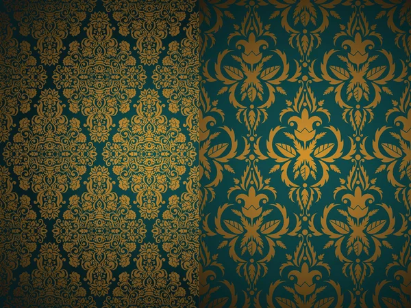 Set of seamless Damask wallpapers. — Stock Vector