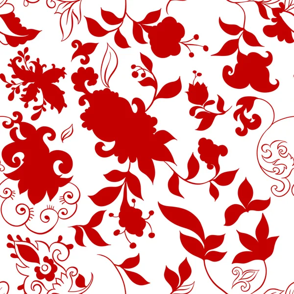 Texture transparente avec des fleurs. Motif floral sans fin — Image vectorielle