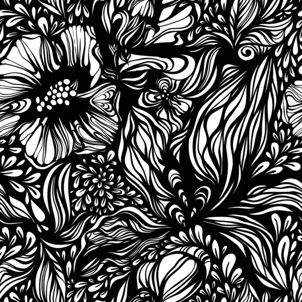 Fantaisie abstraite motif floral sans couture . — Image vectorielle