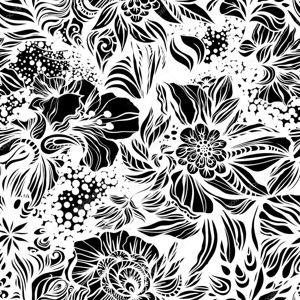 Fantasy abstract floral seamless pattern.