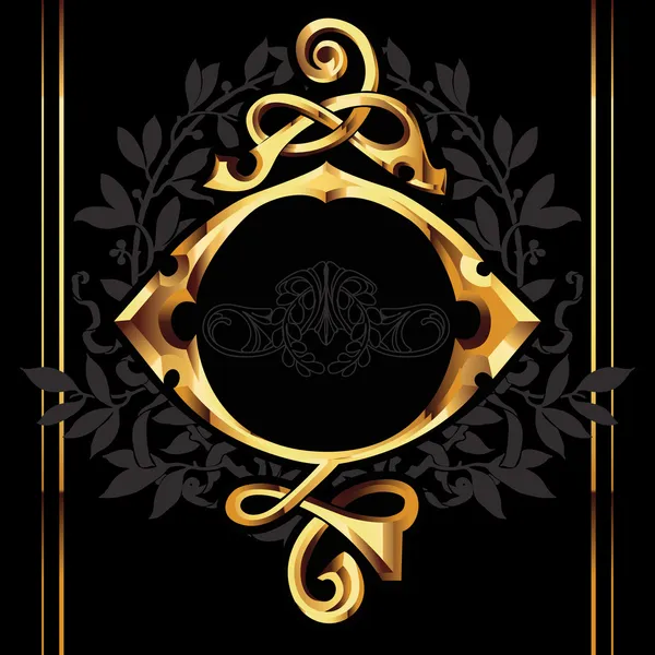 Vector decorative ornamental background with golden elements. — Stock Vector