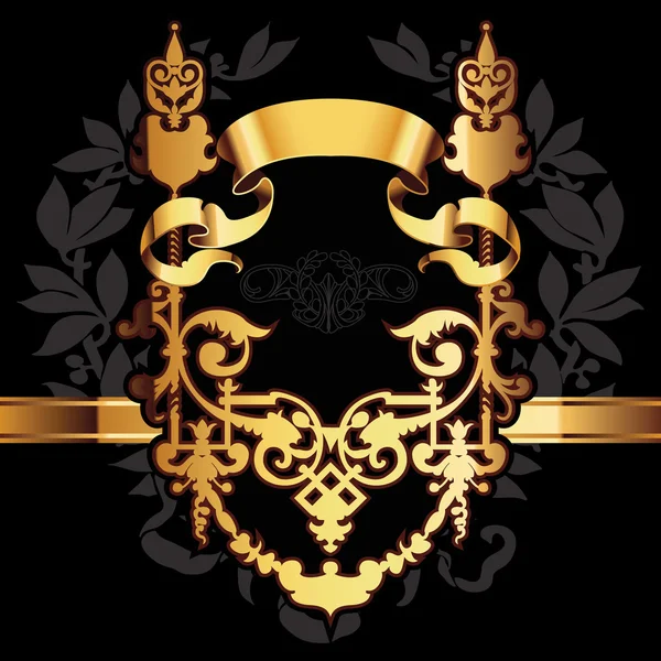 Vector decoratieve decoratieve achtergrond met gouden elementen — Stockvector