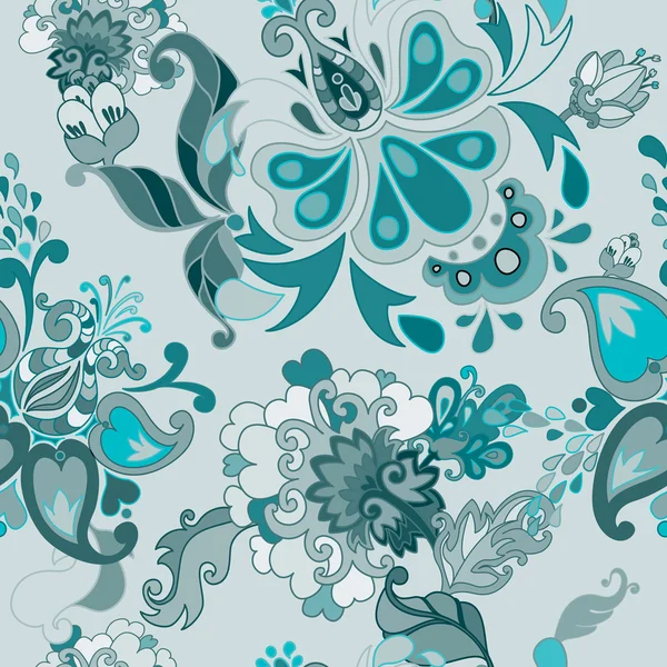 Set of vector retro floral seamless patterns. — Stock Vector