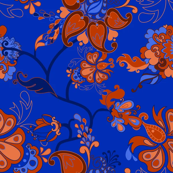 ベクトル レトロなシームレスな花柄のセット — ストックベクタ