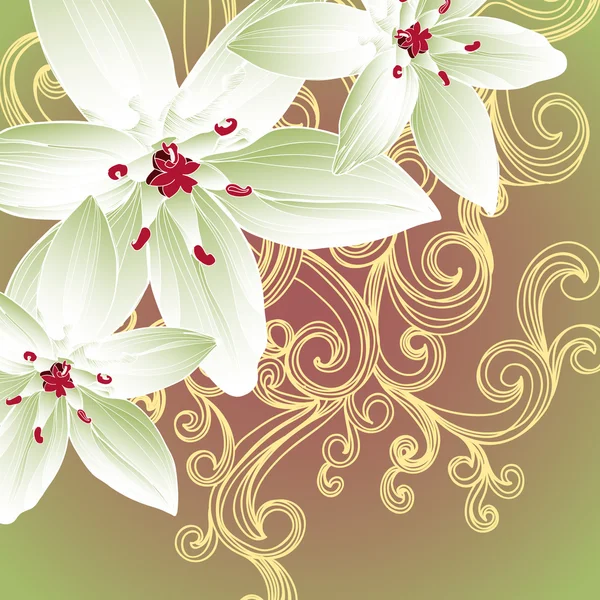 Fond vectoriel abstrait avec des fleurs — Image vectorielle