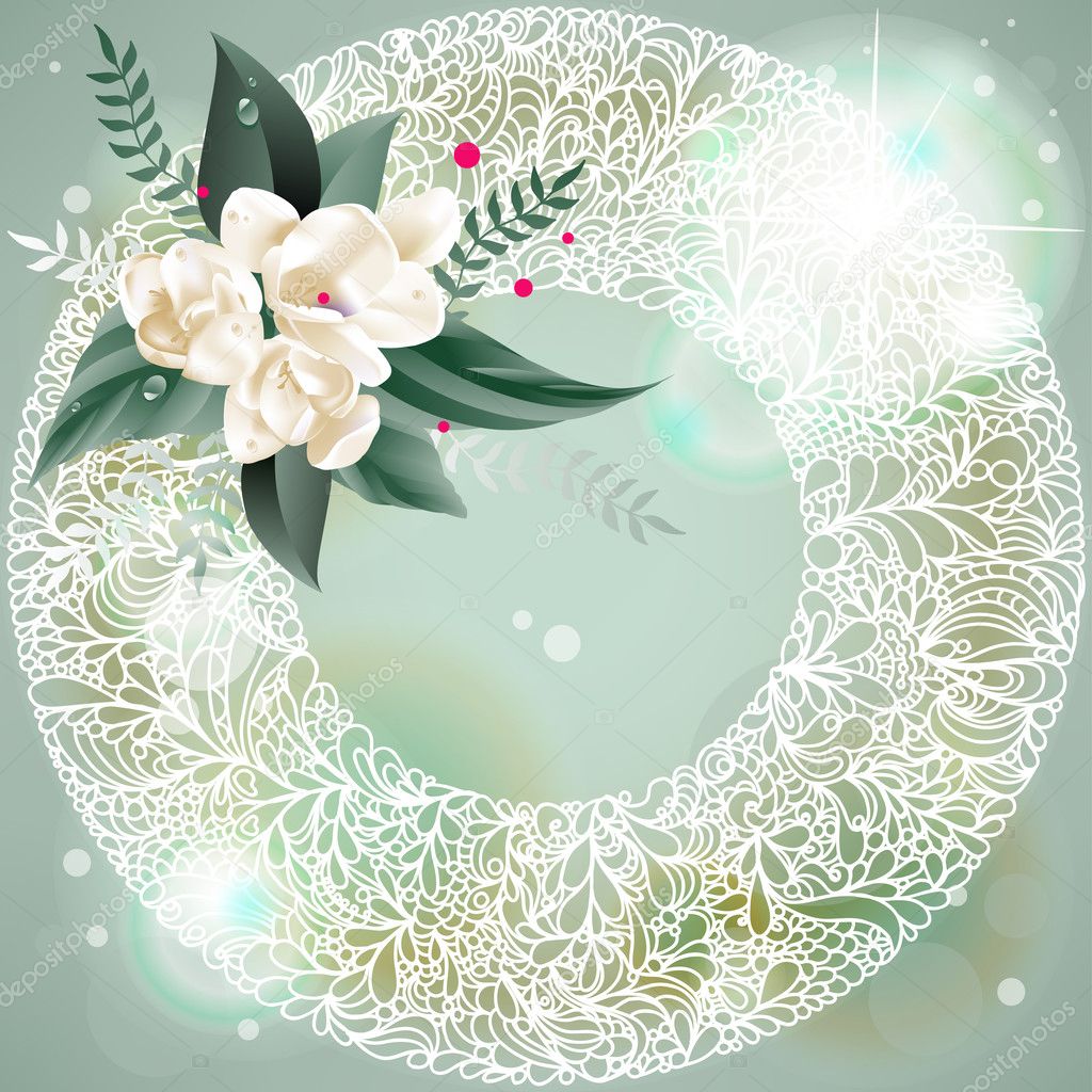 Abstract vector background with flowers